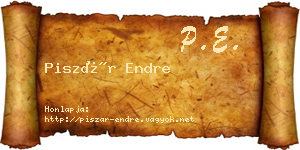 Piszár Endre névjegykártya