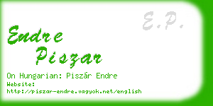 endre piszar business card